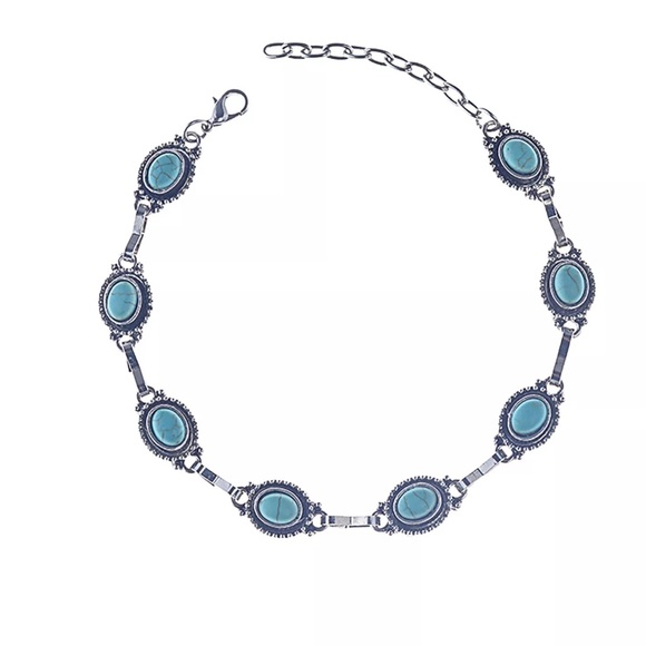 Ethnic Anklet Metal Alloy Turquoise Foot Ornament Women Girls Multilayer Beads - Picture 5 of 7